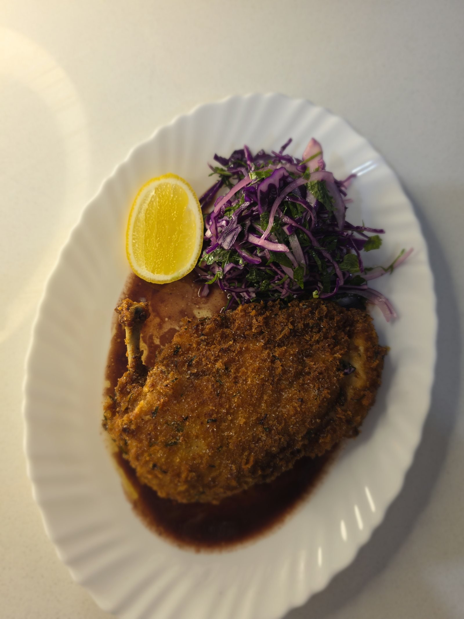 Chicken Schnitzel Italian Slaw