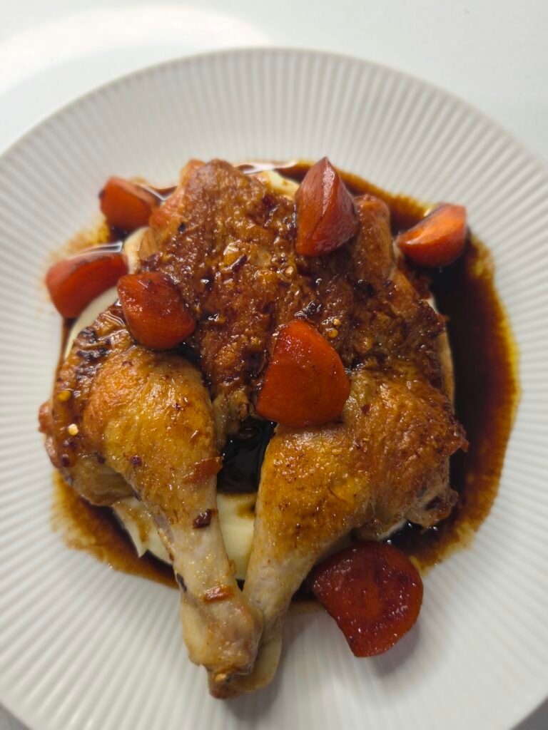 Roasted Chicken with Glazed Carrots
